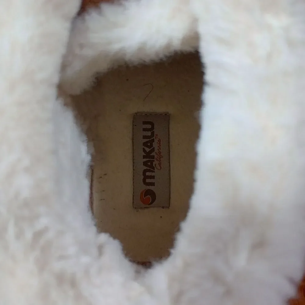 Makalu Kora Shearling Ankle Boots Women's‎ 8 Brown Faux Suede Winter